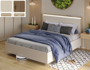 Кровать (Светло-серый U750 ST9/Дуб Галифакс Табак) 1400 в Сургуте - surgut.mebel-74.com | фото