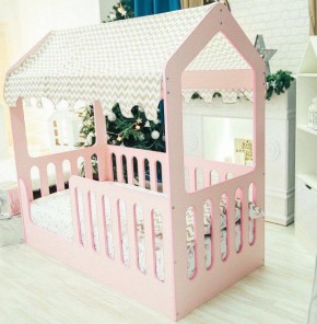 Кровать-домик без ящика 800*1600 (Розовый) в Сургуте - surgut.mebel-74.com | фото