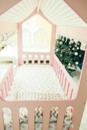 Кровать-домик без ящика 800*1600 (Розовый) в Сургуте - surgut.mebel-74.com | фото