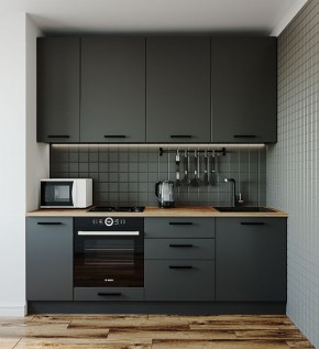 Кухонный гарнитур Антрацит 2200 (Стол. 26мм) в Сургуте - surgut.mebel-74.com | фото