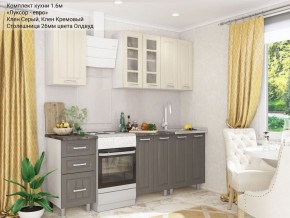 Кухонный гарнитур Луксор-евро 1600 серый-кремовый в Сургуте - surgut.mebel-74.com | фото