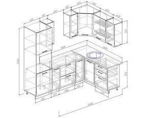 Кухонный гарнитур угловой Гарда 2400х1600 (Стол. 26мм) в Сургуте - surgut.mebel-74.com | фото