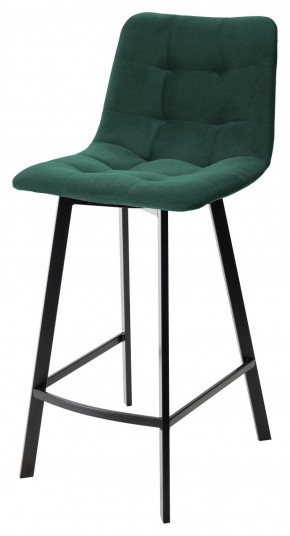 Полубарный стул CHILLI-QB SQUARE зеленый #19, велюр / черный каркас (H=66cm) М-City в Сургуте - surgut.mebel-74.com | фото