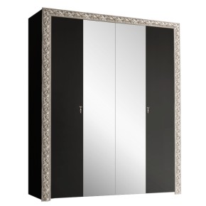 Шкаф 4-х дв. (с зеркалами)  Premium черная/серебро (ТФШ1/4(П) в Сургуте - surgut.mebel-74.com | фото