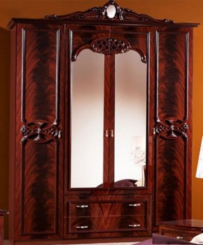 Шкаф 4-х дверный с зеркалами (03.144) Ольга (могано) в Сургуте - surgut.mebel-74.com | фото