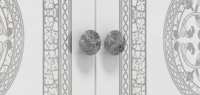 Шкаф 4-х дверный с зеркалами (12.244) Грация (белый/серебро) в Сургуте - surgut.mebel-74.com | фото