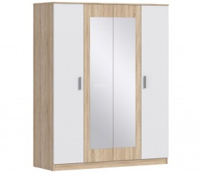 Шкаф 4х дверный с зеркалами Уют СБ-2750/1 (Дуб Сонома/Белый) в Сургуте - surgut.mebel-74.com | фото