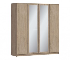 Шкаф 4х дверный с зеркалами Веста СБ-3082 (Дуб Сонома) в Сургуте - surgut.mebel-74.com | фото