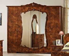 Шкаф 5-и дверный с зеркалами (20.145) Тициана (орех) в Сургуте - surgut.mebel-74.com | фото
