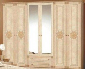 Шкаф 6-и дверный с зеркалами (02.146) Рома (беж) в Сургуте - surgut.mebel-74.com | фото