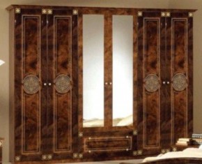Шкаф 6-и дверный с зеркалами (02.146) Рома (орех) в Сургуте - surgut.mebel-74.com | фото