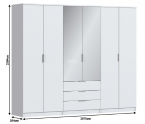 Шкаф 6-ти дверный Николь СБ-2593/1 (Белый) в Сургуте - surgut.mebel-74.com | фото