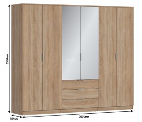 Шкаф 6-ти дверный Николь СБ-2593/1 (Дуб Сонома) в Сургуте - surgut.mebel-74.com | фото