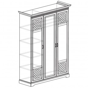 Шкаф для одежды 3-дверный №800 Парма кремовый белый в Сургуте - surgut.mebel-74.com | фото