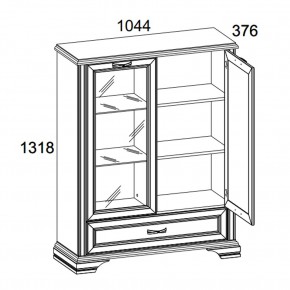 Шкаф с витриной 1V1D1SL, MONAKO, цвет Сосна винтаж/дуб анкона в Сургуте - surgut.mebel-74.com | фото