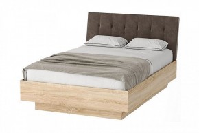 СОНАТА КРС-1400 Кровать с ПМ (дуб сонома/велюр коричневый) в Сургуте - surgut.mebel-74.com | фото
