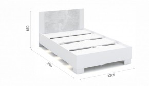 Спальня Аврора Кровать 120 со встроенным основанием под матрас Белый/Ателье светлый в Сургуте - surgut.mebel-74.com | фото