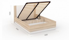 Спальня Аврора Кровать 160 с подъемным механизмом Дуб сонома/Белый в Сургуте - surgut.mebel-74.com | фото
