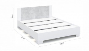 Спальня Аврора Кровать 160 со встроенным основанием под матрас Белый/Ателье светлый в Сургуте - surgut.mebel-74.com | фото