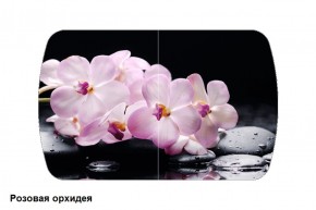 Стол Бостон 900*600 (опоры Брифинг) Стекло/фотопечать Розовая Орхидея в Сургуте - surgut.mebel-74.com | фото