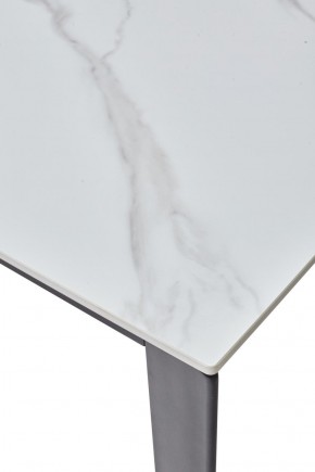 Стол CORNER 120 MATT WHITE MARBLE SOLID CERAMIC / BLACK, ®DISAUR в Сургуте - surgut.mebel-74.com | фото