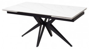 Стол FORIO 160 MATT WHITE MARBLE SOLID CERAMIC / BLACK, ®DISAUR в Сургуте - surgut.mebel-74.com | фото