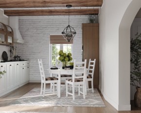 Стол обеденный Кантри раскладной, массив сосны, цвет белый в Сургуте - surgut.mebel-74.com | фото