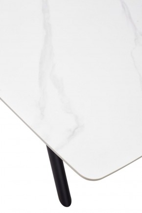 Стол RIVOLI 140 MATT WHITE MARBLE SOLID CERAMIC / BLACK, ®DISAUR в Сургуте - surgut.mebel-74.com | фото