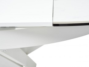 Стол TRENTO 120 HIGH GLOSS STATUARIO Белый мрамор глянцевый, керамика/ белый каркас, ®DISAUR в Сургуте - surgut.mebel-74.com | фото