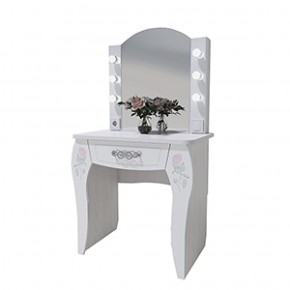 Стол туалетный Розалия №12 + ПОДСВЕТКА (лиственница белая, омела) в Сургуте - surgut.mebel-74.com | фото